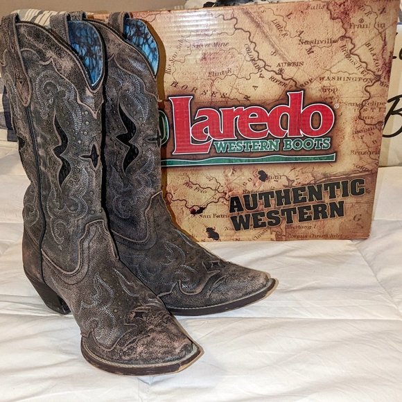 Laredo Lucretia Studded Snip Toe Western Boots - Picture 7 of 12